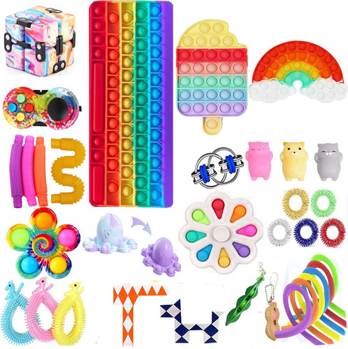 35 Pcs Fidget Toy Set,Fidget Toy Pack Figit Toys Packages Sensory Toys Figetsss Toys Sets,Stress Anxiety Relief Toys for ADHD6