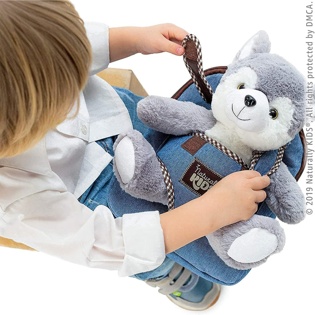 Wolf Backpack, Wolf Toys for Kids 3-5, Toddler Husky Stuffed Animal Gifts for 2 3 4 5 Year Old Girl Boy