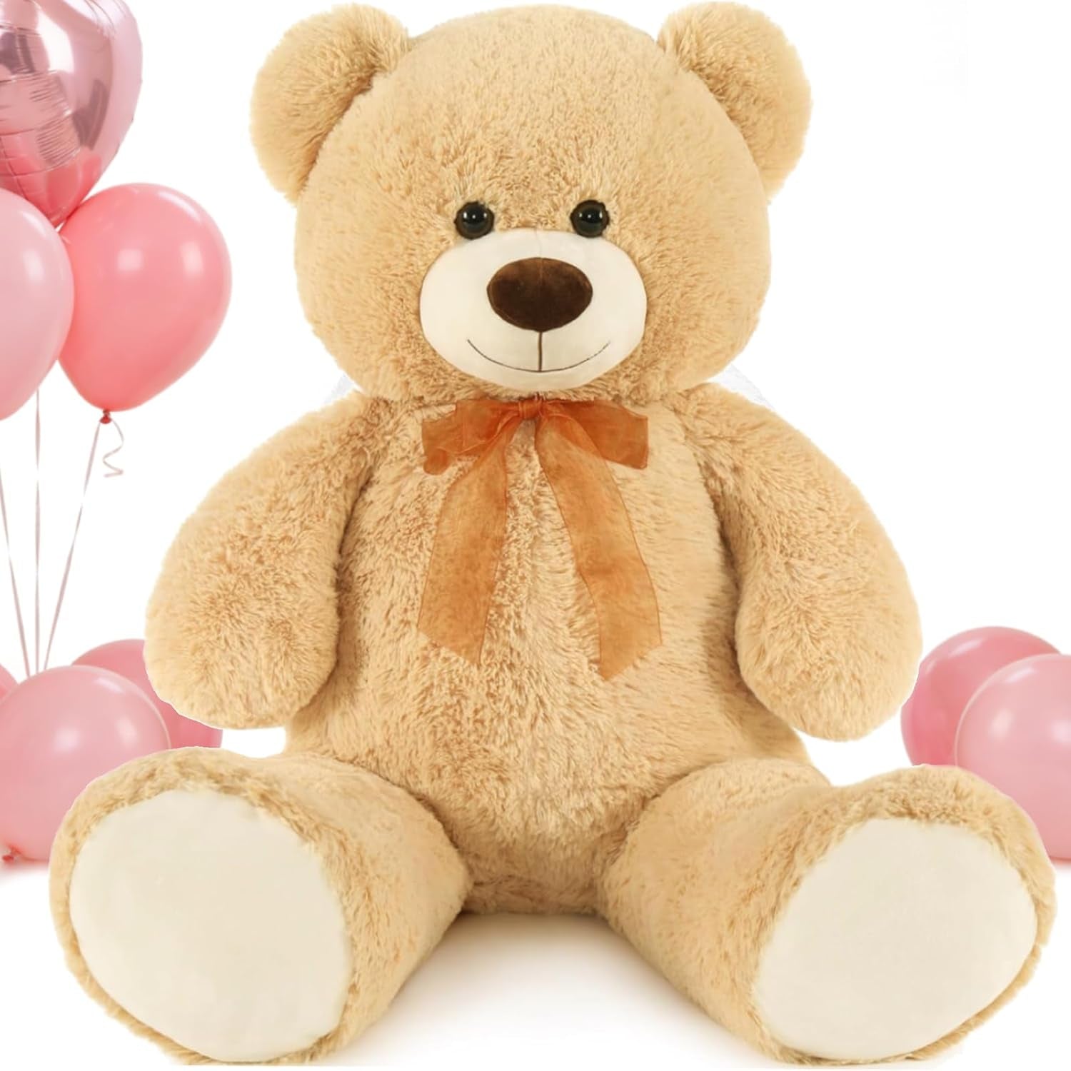 Giant Teddy Bear Stuffed Animal 3Ft,36'' Big Bear for Kid,Large Stuffed Bear for Baby Shower, Teddy Bear for Girlfriend Boyfriend Wife Mom Fiancée Valentine'S Birthday, Tan