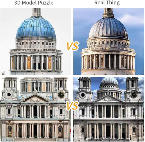 3D Brain Teaser Puzzles for Adults 643 Pieces Large Challenge Britain Architecture Church Building Model Craft Kits Birthday Gift for Adults as Hobby, St.Paul'S Cathedral Gifts for Women Men