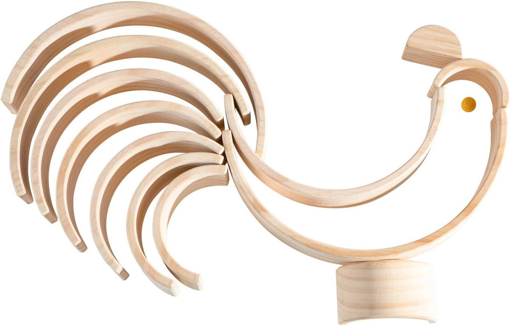 Wooden Rainbow Stacking Toy, 12 Piece Natural Wood Stacker, Extra Large Rainbow Stacking Toy, Nesting Puzzle Building Blocks Educational Toys for Kids Toddlers