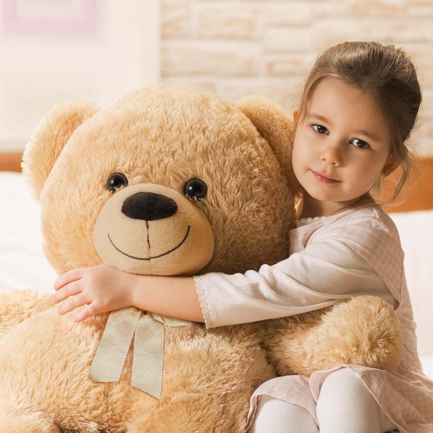 3 Feet Giant Teddy Bear Stuffed Animal, 39 Inch Large Bear Plush Toy with Footprints for Birthday, Anniversary, for Her, Women, Girlfriend, Wife