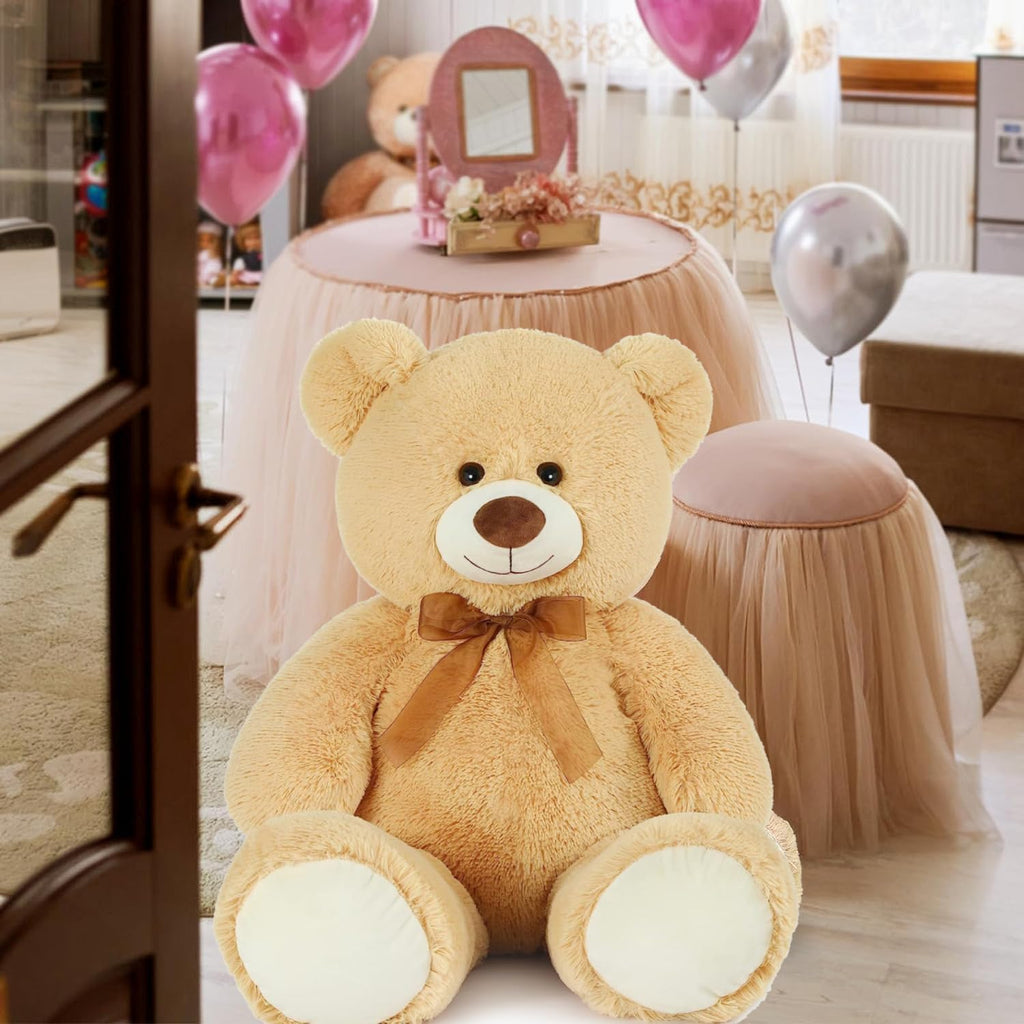 Giant Teddy Bear Stuffed Animal 3Ft,36'' Big Bear for Kid,Large Stuffed Bear for Baby Shower, Teddy Bear for Girlfriend Boyfriend Wife Mom Fiancée Valentine'S Birthday, Tan